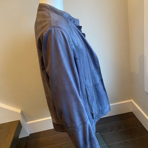 Versace Collection Leather Motorcycle Blue Men Jacket - Size: 56 US L - XL - Picture 2 of 8